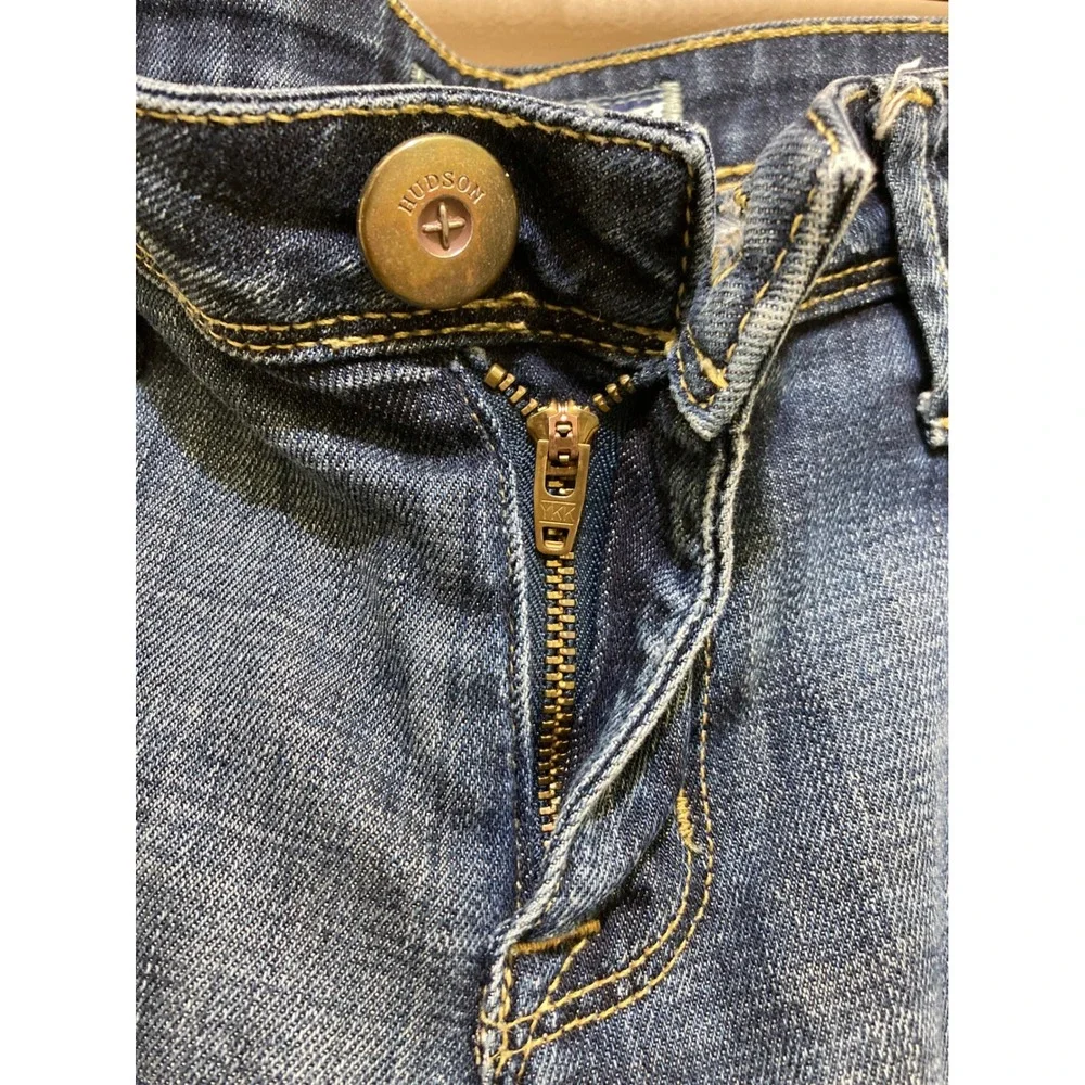 Hudson Beth Straight Jeans Womens 29 Blue Stretch Denim Flap Pockets Stretch Y2K - Picture 6 of 13